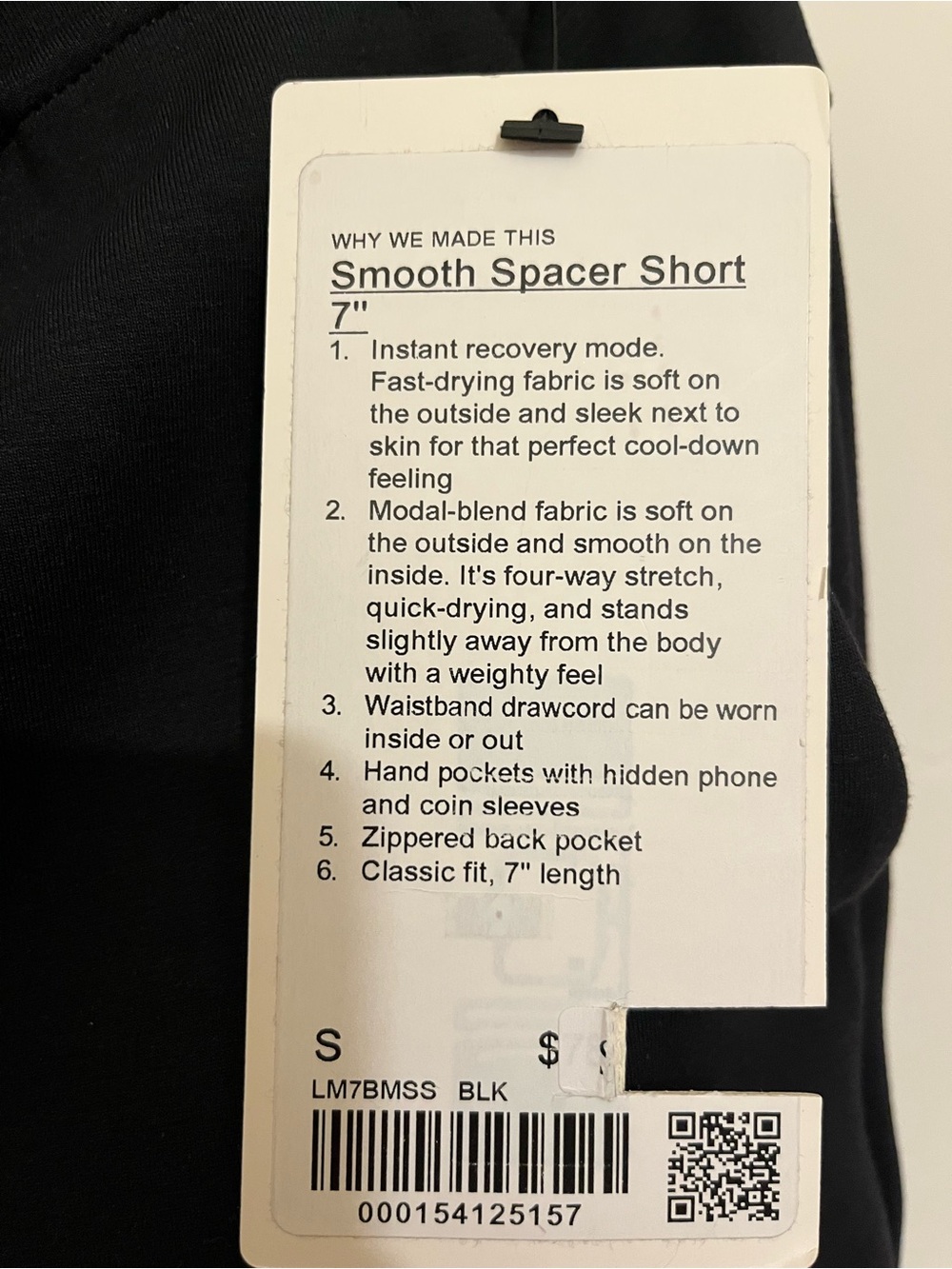 NWT Lululemon Smooth Spacer Short 7” Black - Picture 4 of 6